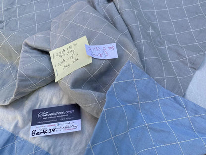 1 Berkbox34 Scalamandre Embroidery 1.2yd X51”w Light Grey And 1.2yd X 51” Baby Blue