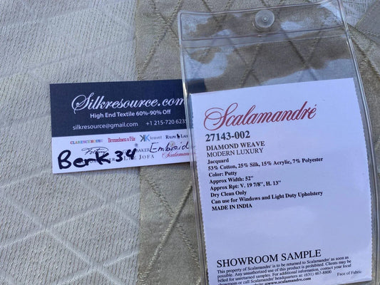 2 Berkbox34 Scalamandre Embroidery Diamond Weave Modern Luxury Jacquard Putty