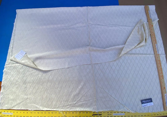 11 Berkbox34 Scalamandre Embroidery Diamond Weave Ivory 1.5yd X54”w