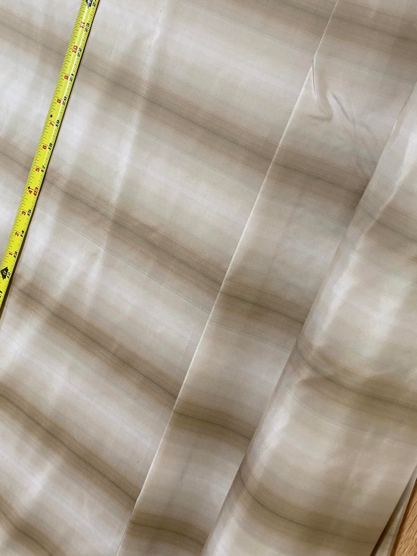 Prestigious Travers 100% Silk Taffeta Strie Shadow Stripe Beige Coffee Muted Grey Sage Green Brilliant MSRP USD290/Y