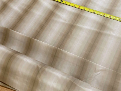 Prestigious Travers 100% Silk Taffeta Strie Shadow Stripe Beige Coffee Muted Grey Sage Green Brilliant MSRP USD290/Y