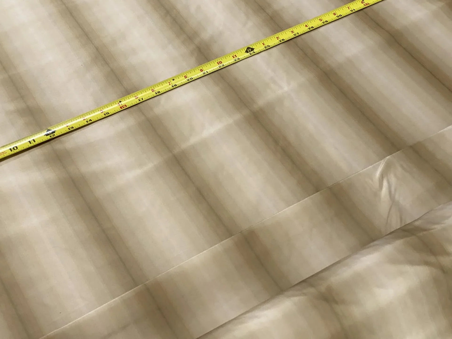 Prestigious Travers 100% Silk Taffeta Strie Shadow Stripe Beige Coffee Muted Grey Sage Green Brilliant MSRP USD290/Y