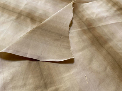 Prestigious Travers 100% Silk Taffeta Strie Shadow Stripe Beige Coffee Muted Grey Sage Green Brilliant MSRP USD290/Y