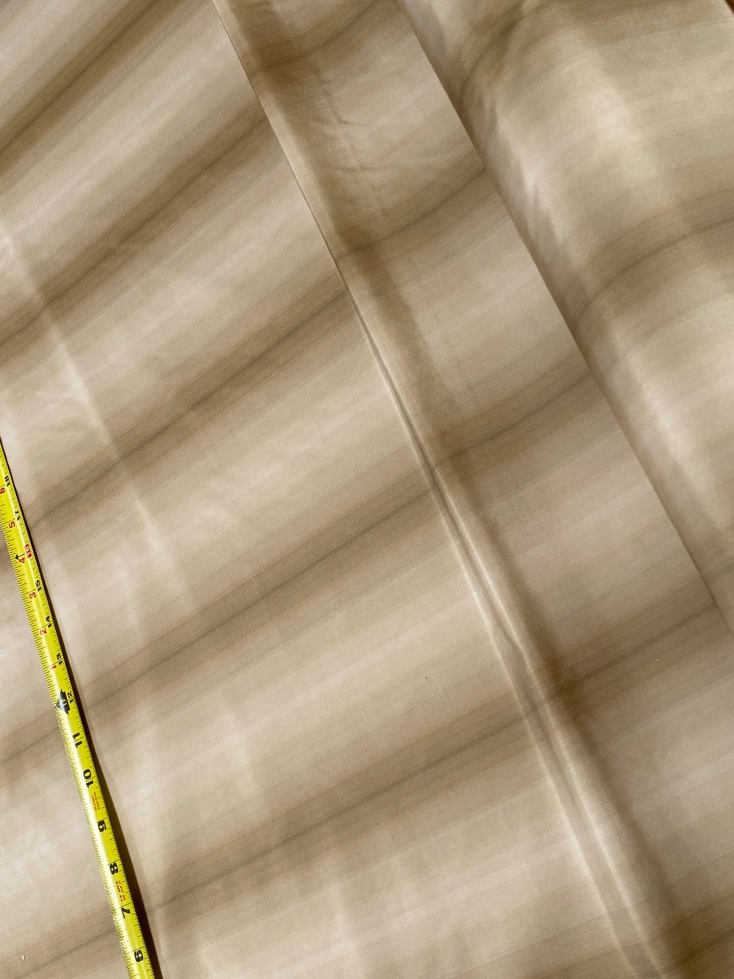 Prestigious Travers 100% Silk Taffeta Strie Shadow Stripe Beige Coffee Muted Grey Sage Green Brilliant MSRP USD290/Y