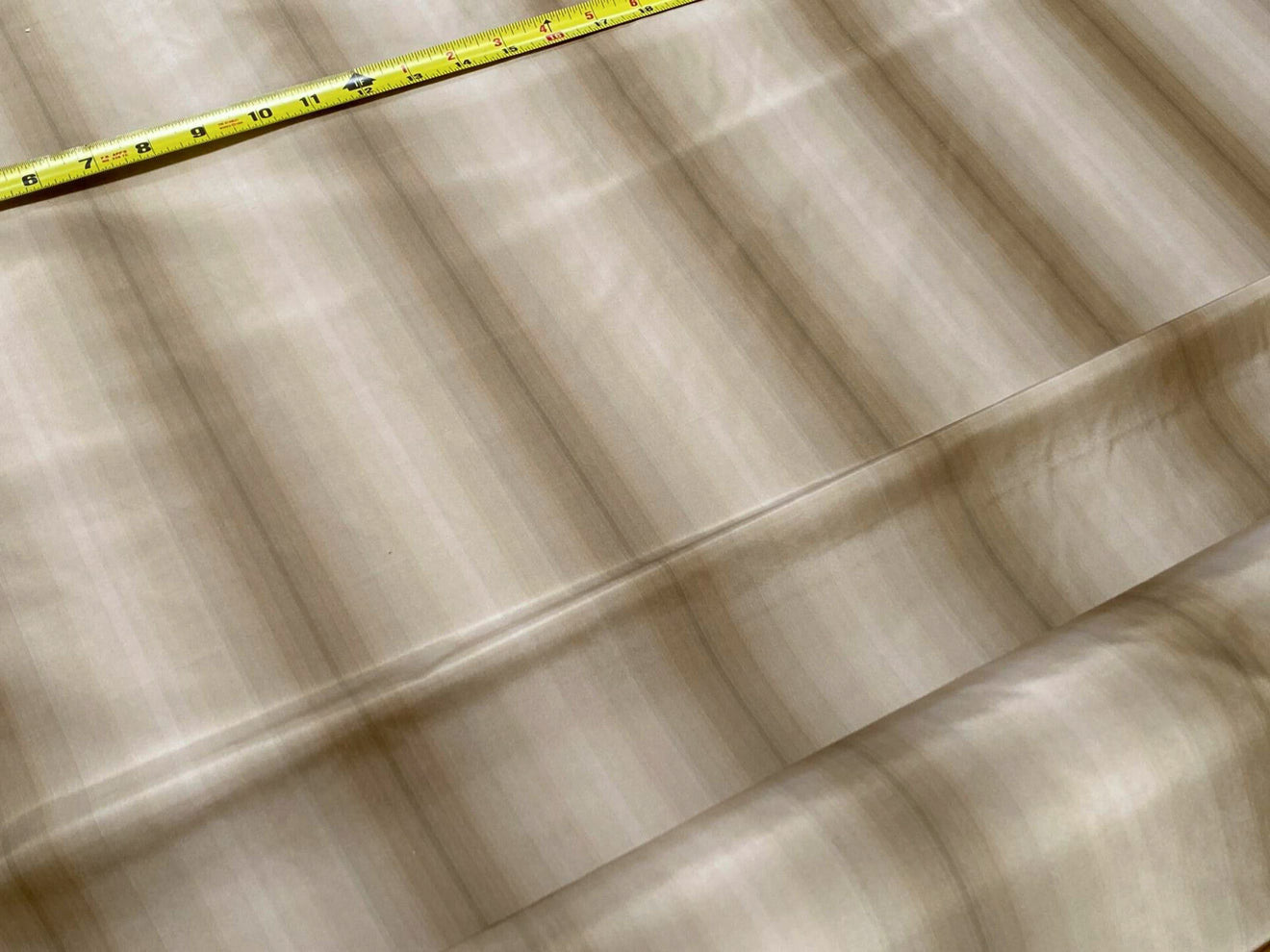 Prestigious Travers 100% Silk Taffeta Strie Shadow Stripe Beige Coffee Muted Grey Sage Green Brilliant MSRP USD290/Y