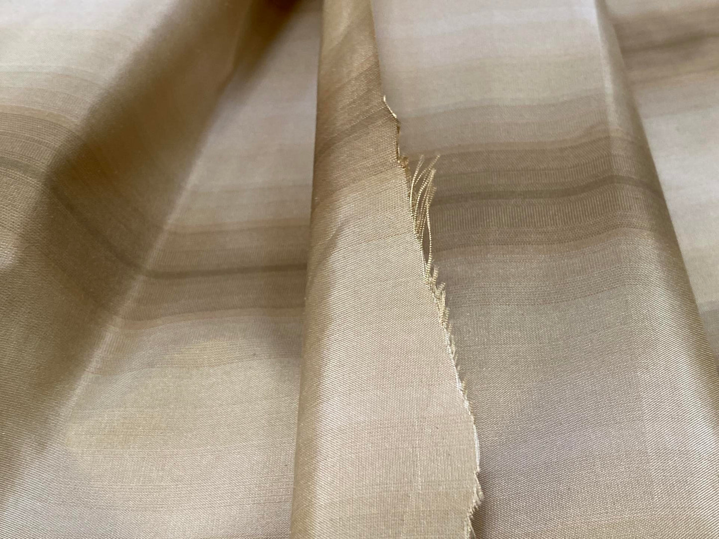 Prestigious Travers 100% Silk Taffeta Strie Shadow Stripe Beige Coffee Muted Grey Sage Green Brilliant MSRP USD290/Y