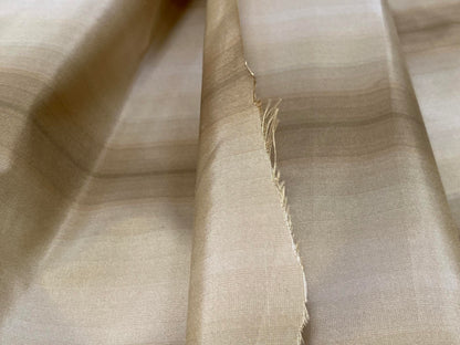 Prestigious Travers 100% Silk Taffeta Strie Shadow Stripe Beige Coffee Muted Grey Sage Green Brilliant MSRP USD290/Y