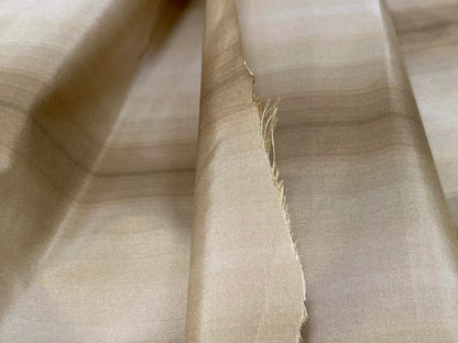 Prestigious Travers 100% Silk Taffeta Strie Shadow Stripe Beige Coffee Muted Grey Sage Green Brilliant MSRP USD290/Y