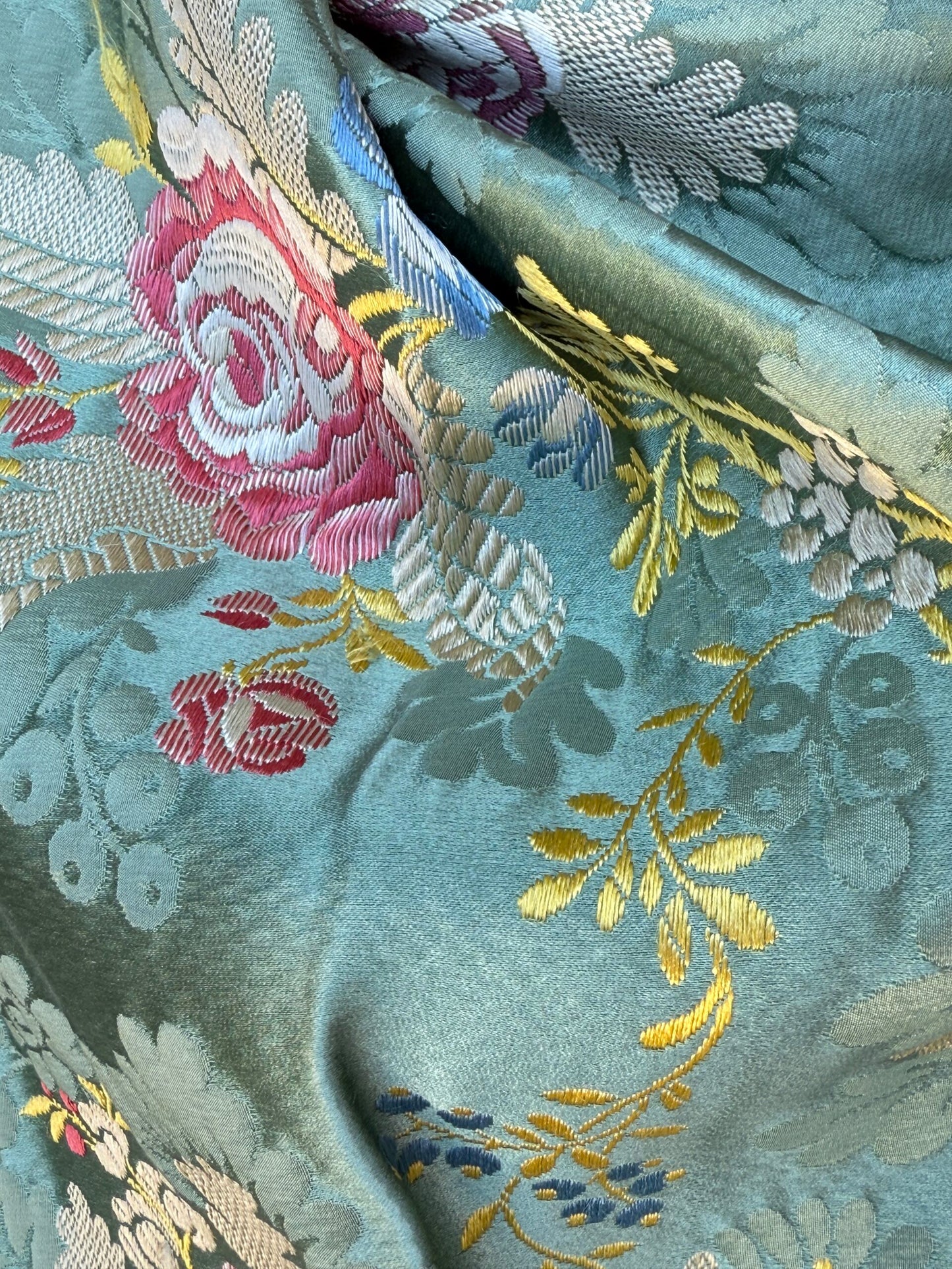 1 Berkbox101 24"x25" Scalamandre Tassinari &amp; Chatel St. Cloud Vert Green Floral Historic Silk MSRP USD3076/y