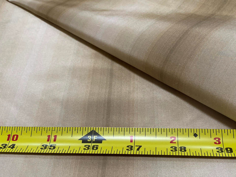 Prestigious Travers 100% Silk Taffeta Strie Shadow Stripe Beige Coffee Muted Grey Sage Green Brilliant MSRP USD290/Y