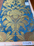 2 Berkbox106 58" x 21.5" Scalamandre Tassinari &amp; Chatel Les Ananas in Bleu Historical Silk Lampas Pineapple Neoclassical