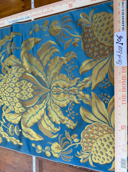 Special Order Scalamandre Tassinari &amp; Chatel Les Ananas 51" in Bleu Historical Silk Lampas Pineapple Neoclassical MSRP USD5616/repeat