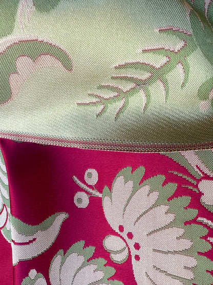 3 Berkbox106 58" x 21.5" Scalamandre Tassinari &amp; Chatel Les Ananas in Cramoisi Red Historical Silk Lampas Pineapple Neoclassical