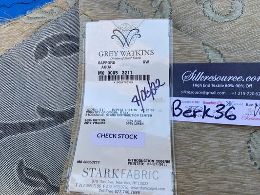 5 Berkbox36 Scalamandre Various Sapporo Aqua MSRP USD 516/yard