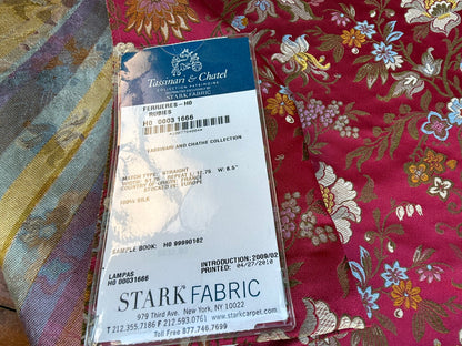 6 Berkbox106 24" x 24" Square Scalamandre Tassinari &amp; Chatel Ferrieres Ho Rubies Silk Red Floral Historic MSRP USD2158/y