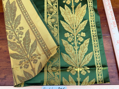 7 Berkbox106 24" x 25" Square Scalamandre Tassinari &amp; Chatel Lannes Bordure Myrte Green Gold Silk Floral Neoclassical Stripe MSRP USD2580/y