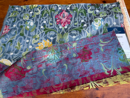 8 Berkbox106 24" x 24" Square Scalamandre Tassinari &amp; Chatel Paiva Nattier Blue Jacquard Floral Historic MSRP USD 1000+/y