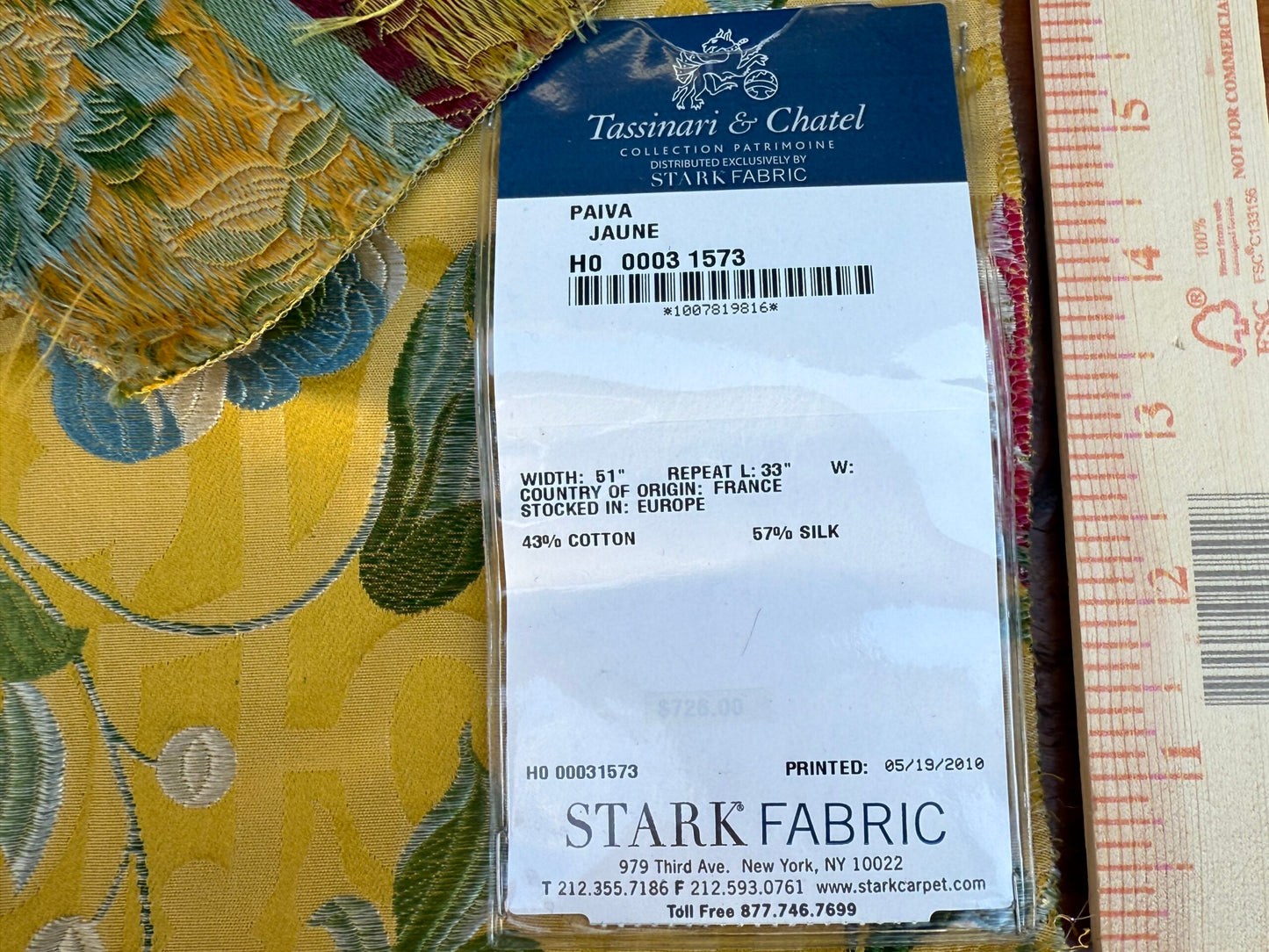 9 Berkbox106 16" x 23" Square Scalamandre Tassinari &amp; Chatel Paiva Jaune Yellow Jacquard Floral Historic MSRP USD 1000+/y