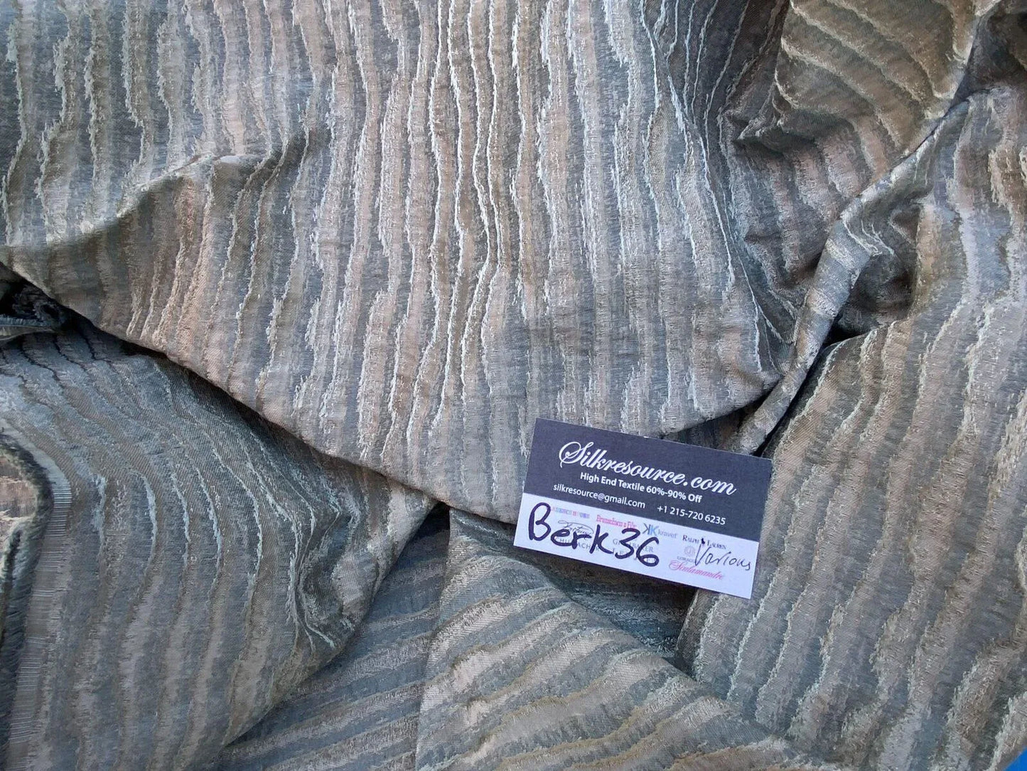 23 Berkbox36 Scalamandre Various 1.2YD Chamarel Falls Harbor Mist MSRP USD294/Y Grey Watkins