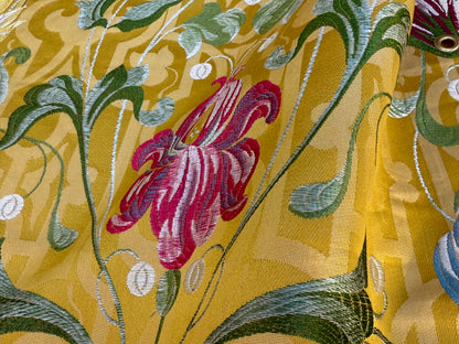 9 Berkbox106 16" x 23" Square Scalamandre Tassinari &amp; Chatel Paiva Jaune Yellow Jacquard Floral Historic MSRP USD 1000+/y