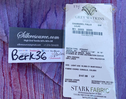 24 Berkbox36 Scalamandre Various Chamarel Falls Lilac Purple 1.2yard MSRP USD294/Y