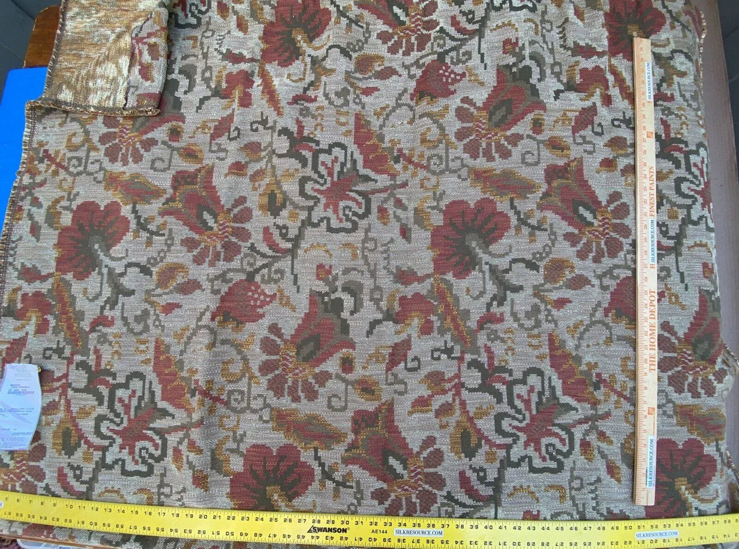 26 Berkbox36 Scalamandre Various 2.4Yds x59.5" Moldavia Stone Terracotta Heavy! Linen Cotton Tapestry MSRP USD 684/yard
