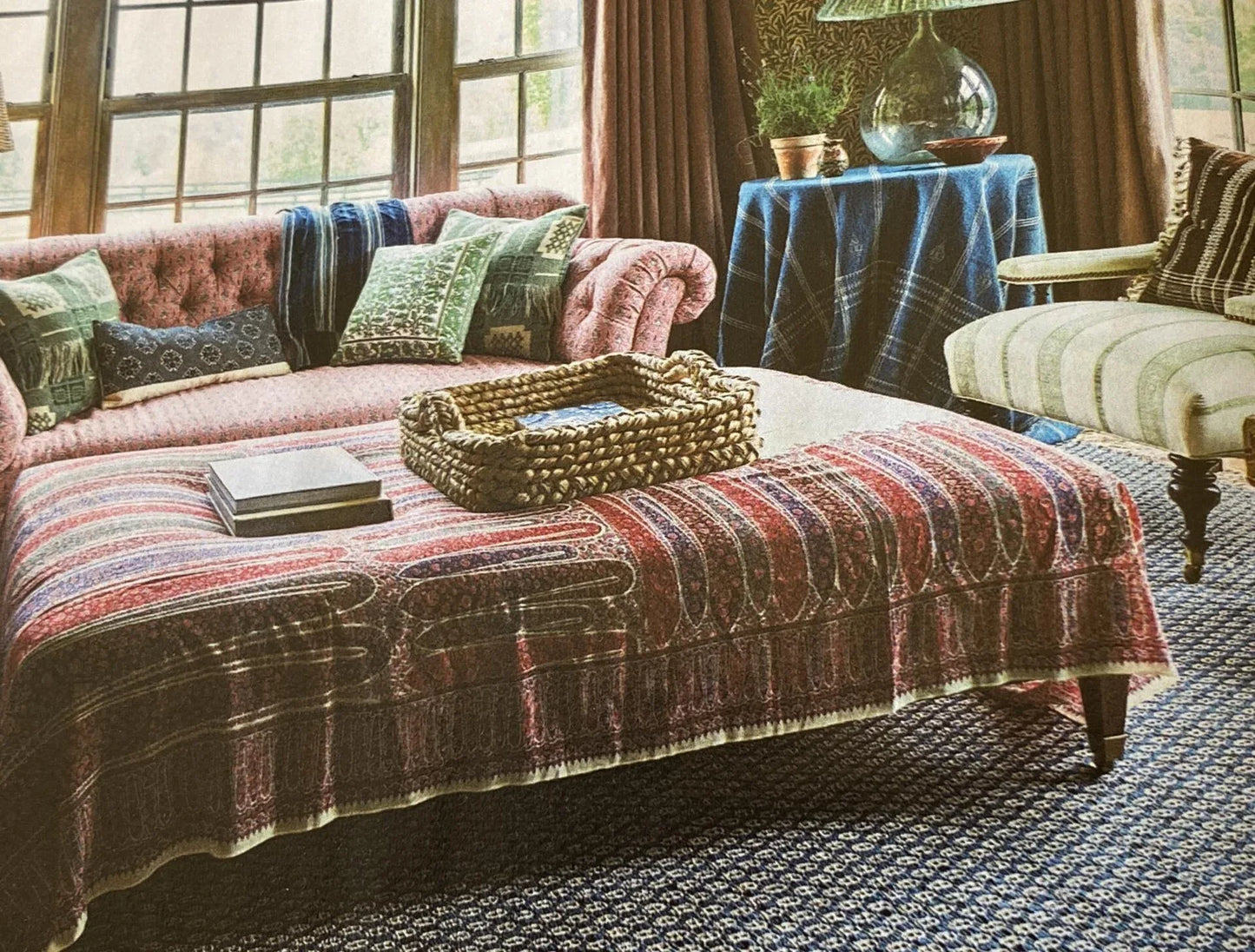 7 Boxr Scalamandre Square Jaipur Paisley Italy Blue 2.4yds MSRP USD 199/Y