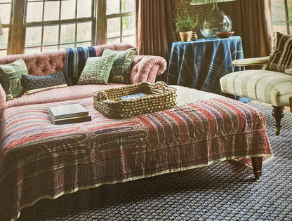 7 Boxr Scalamandre Square Jaipur Paisley Italy Blue 2.4yds MSRP USD 199/Y