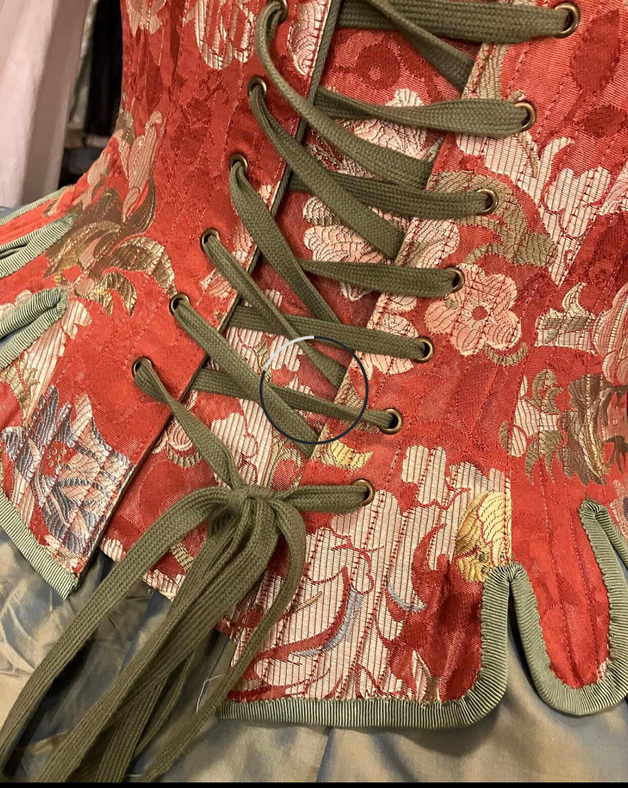 Scalamandre "louis XV" 100% Silk Lampas Multi On Deep Red Chinoserie Peony Cloud