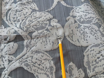 Stroheim & Romann Luxurious 100% Silk Renaissance Medallion Fleur De Lis Damask Silver White Pewter MSRP USD300+/Y