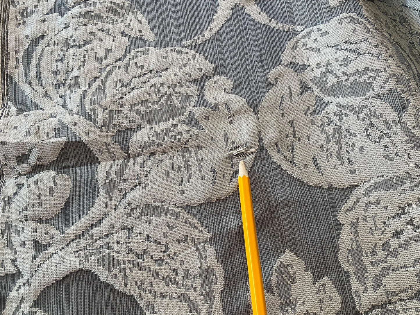 Stroheim &amp; Romann Luxurious 100% Silk Renaissance Medallion Fleur De Lis Damask Silver White Pewter MSRP USD300+/Y