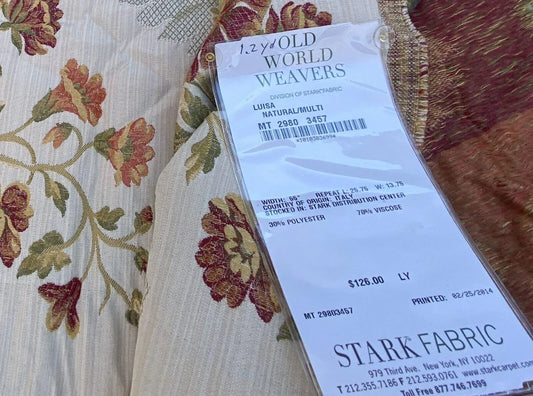 2 Berkbox37 Length Scalamandre Louisa Natural Multi Classy Lampas Flower Beige Red Green 1.2yd MSRP USD 252/Y