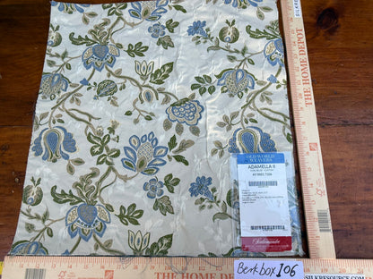 16 Berkbox106 Square Scalamandre Adamella II Custom Ecru/blue Classic Garland Lampas Blue Cream White Gold Metal! MSRP USD 600+/Y