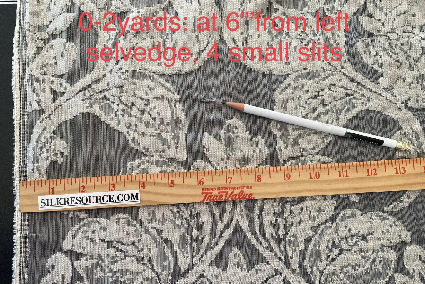 Stroheim &amp; Romann Luxurious 100% Silk Renaissance Medallion Fleur De Lis Damask Silver White Pewter MSRP USD300+/Y