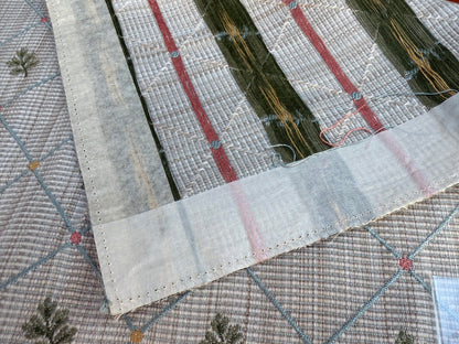 20 Berkbox106 18" x 18" Square Scalamandre ASHLAND AQUA light blue beige Diamond Botanical