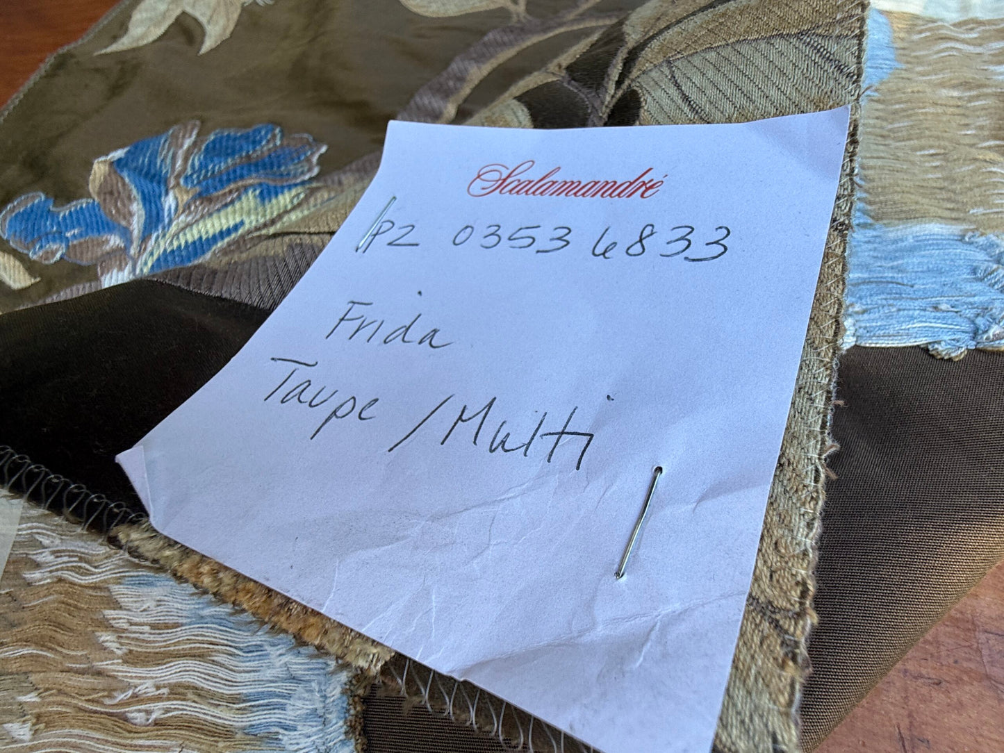 24 Berkbox106 17" x 18" Square Scalamandre Old World Weavers Frida Brown Vibrant Mexican Floral &amp; Fruits Flower Lampas MSRP USD 546/y