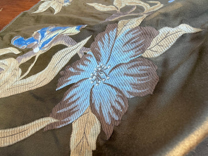 24 Berkbox106 17" x 18" Square Scalamandre Old World Weavers Frida Brown Vibrant Mexican Floral &amp; Fruits Flower Lampas MSRP USD 546/y