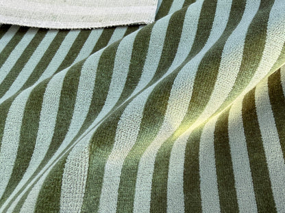 26 Berkbox106 18" x 18" Square Scalamandre Old World Weavers Colline Green White Stripe Velvet