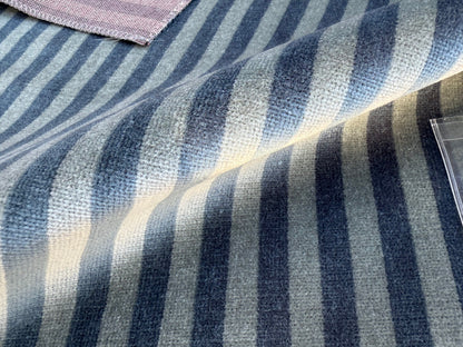 28 Berkbox106 18" x 18" Square Scalamandre Old World Weavers Colline Blue Stripe Velvet