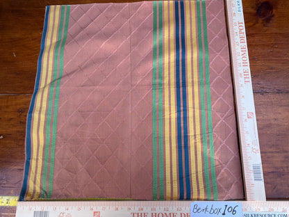 29 Berkbox106 18" x 18" Square Scalamandre Old World Weavers Crosato Gold Stripe Red Yellow Green Diamond Geometric MSRP USD 344/y