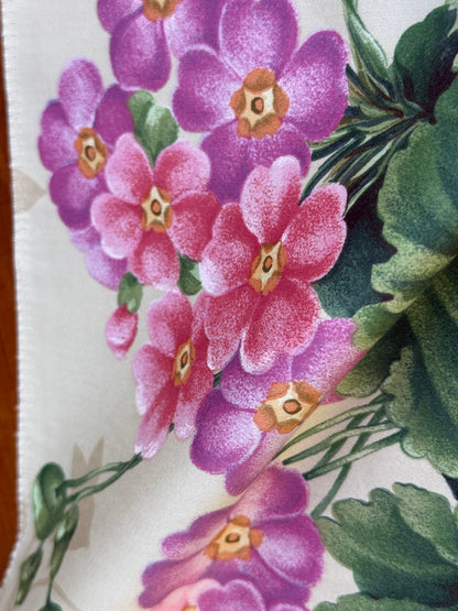 34 Berkbox106 18" x 18" Square Scalamandre Folie Flamande Rose on Beige Botanic Illustration Rose Dalia Tulip Ivy Crocus Morning Glory MSRP USD236/y