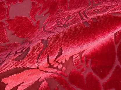 38 Berkbox106 17" x 17" Square Scalamandre Stan Hwet Silk Velvet Damask Special Red Velvet