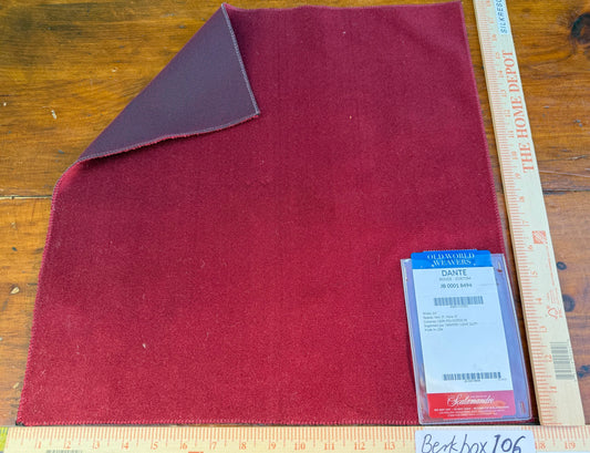 42 Berkbox106 17" x 17" Square Scalamandre Dante Rouge Red Velvet Solid Polyester MSRP USD 178/y