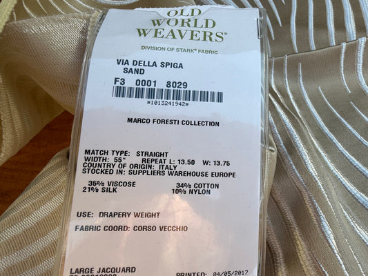 52 Berkbox106 17" x 26" Square Scalamandre Old World Weavers Via Della Spiga Sand Beige Abstract Graphic