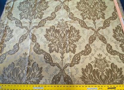 Scalamandre Claudina Ingot Silk Damask - Luxurious Drapery &amp; Upholstery Fabric - 2.4 Yards