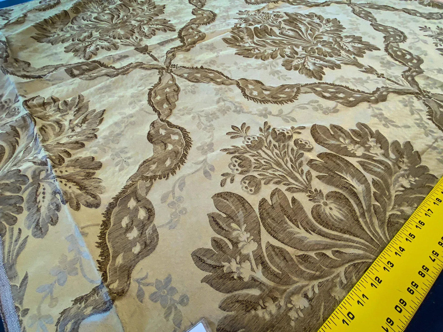 Scalamandre Claudina Ingot Silk Damask - Luxurious Drapery &amp; Upholstery Fabric - 2.4 Yards