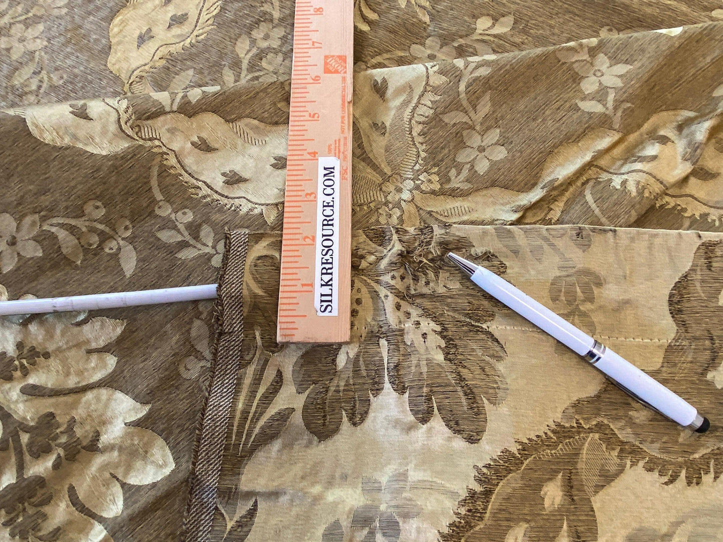 Scalamandre Claudina Ingot Silk Damask - Luxurious Drapery &amp; Upholstery Fabric - 2.4 Yards