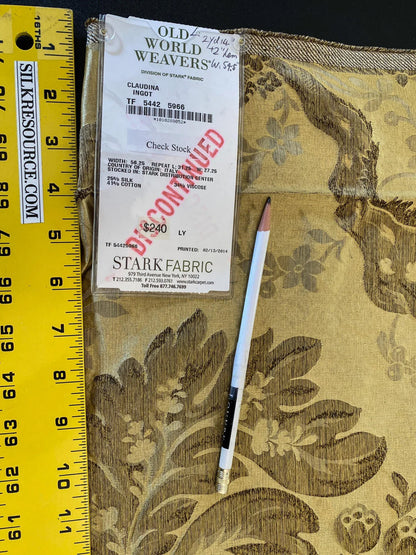 Scalamandre Claudina Ingot Silk Damask - Luxurious Drapery &amp; Upholstery Fabric - 2.4 Yards