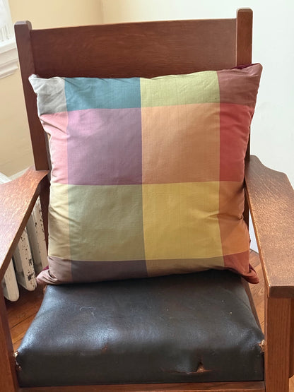 Scalamandre Hampleton Rainbow Silk Taffeta With Rainbow Of Colors -  Red Green Yellow Pink Plum -By The Yard - MSRP USD 152/y