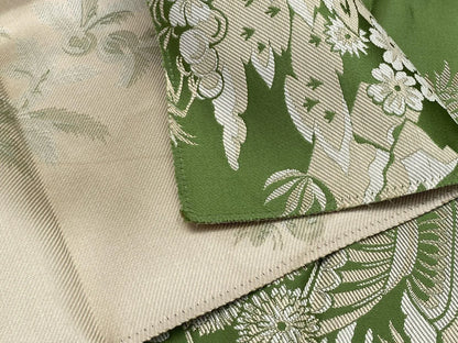 2 Berkbox39 Tassinari &amp; Chatel Scalamandre Jardin Chinois Vert Green Silk Brocade MSRP USD 1000+/panel